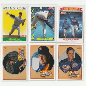 1991NOLAN RYAN Vintage MLB Baseball Cards 6-Card Rangers Astros Lot --3FOR$25--